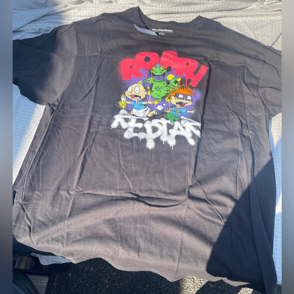 Nickelodeon Black T-Shirt with Colorful Characters